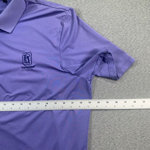 Greyson Polo Shirt Mens Large Purple Golf Lightweight Stretch TPG San Antonio - Picture 6 of 9